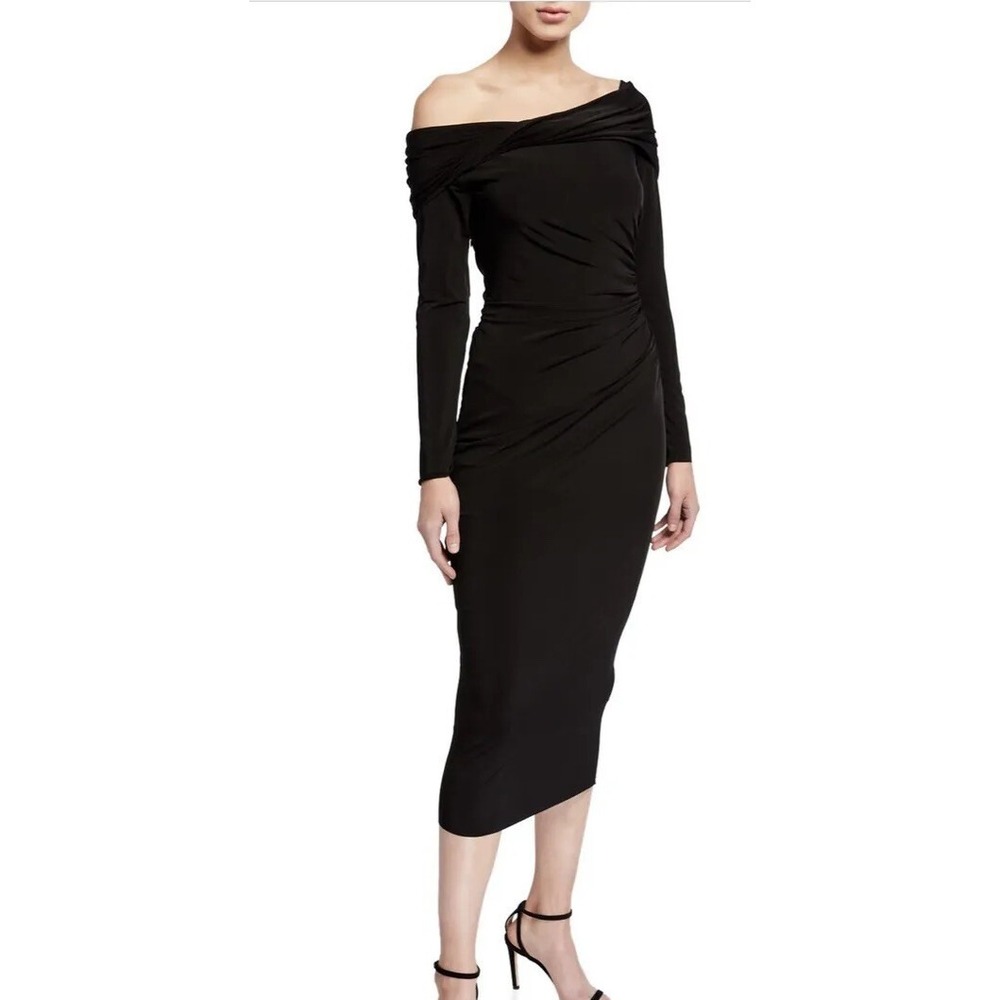 Jason Wu Collection Womens Ruched Off The Shoulder Cocktail Dress Black Size 2